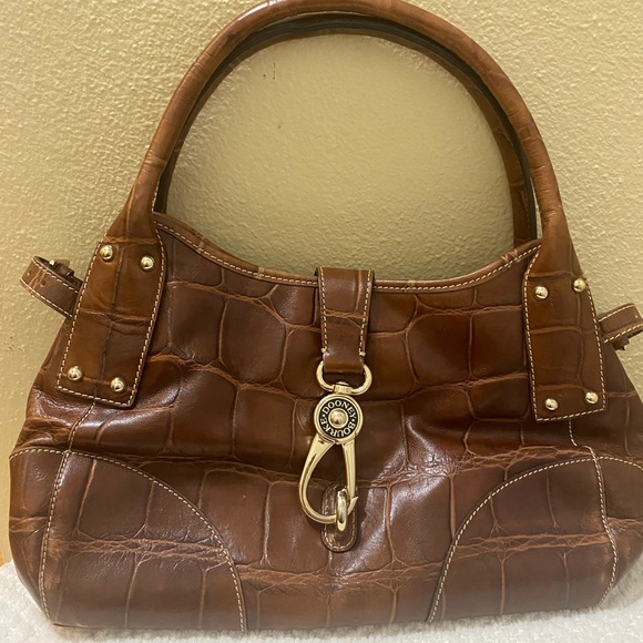 Dooney and Bourke hobo with logo lock, embossed Italian calfskin leather - Picture 2 of 13
